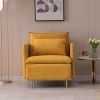 Modern fabric accent armchair;  upholstered single sofa chair;  Yellow Cotton Linen-30.7''