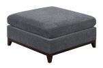 Ash Grey Chenille Fabric Modular Sectional 6pc Set Living Room Furniture U-Sectional Couch 2x Corner Wedge 2x Armless Chairs and 2x Ottomans Tufted Ba