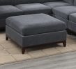 Ash Grey Chenille Fabric Modular Sectional 6pc Set Living Room Furniture Corner L-Sectional Couch 2x Corner Wedge 2x Armless Chairs and 2x Ottomans Tu