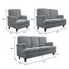 2 Seater Sofa Velvet Couches for Living Room, Sofas for Living Room Furniture Sets Chesterfield Sofa Loveseat Couch Chair for Living Room, Office (Gre