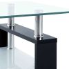 Coffee Table Black and Transparent 37.4"x21.7"x15.7" Tempered Glass