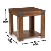 Modern Industrial Lift-Top End Table - Hardwood Solids, Mango Veneers - Medium Cherry Finish, Metal Bracket Accents - Functional and Stylish Design