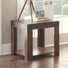 Modern Industrial Lift-Top End Table - Hardwood Solids, Mango Veneers - Medium Cherry Finish, Metal Bracket Accents - Functional and Stylish Design