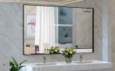 60"x40" Oversized Modern Rectangle Bathroom Mirror with Black Frame Decorative Large Wall Mirrors for Bathroom Living Room Bedroom Vertical or Horizon