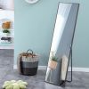 3rd generation gray solid wood frame full length mirror, dressing mirror, bedroom porch, decorative mirror, clothing store, floor mounted large mirror