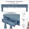 TREXM Console Table 63" Long Console Table with Drawers and Shelf for Entryway, Hallway, Living Room (Navy, OLD SKU: WF299371AAM)