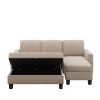 [New] [VIDEO provided] 81.1*76.3*35" Reversible Sectional Couch with Storage Ottoman L-Shaped Sofa,Sectional Sofa with Chaise,Nailheaded Textured Fabr