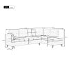 97.2" Modern Linen Fabric Sofa, L-Shape Couch with Chaise Lounge,Sectional Sofa with one Lumbar Pad,Gray