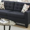 Living Room Furniture 2pc Sofa Set Black Polyfiber Tufted Sofa Loveseat w Pillows Cushion Couch Solid pine