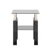 1-Piece Modern Tempered Glass Tea Table Coffee Table End Table, Square Table for Living Room, Black