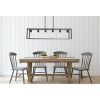 6 Light Rectangle Chandelier Contemporary Farmhouse Linear Pendant Lighting Black Industrial Vintage Kitchen Island Metal Cage Ceiling Light Fixture