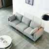 ADF Living Room Furniture Modern Leisure L Shape Couch Grey Fabric