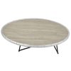 Weathered Grey Oak and Black Oval Coffee Table