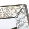 24" x 24" Antique Silver Square Mirror with Floral Accents, Decorative Display Tray, Hanging Mirror, Traditional Home Decor