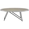 Weathered Grey Oak and Black Oval Coffee Table