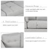 97.2" Modern Linen Fabric Sofa, L-Shape Couch with Chaise Lounge,Sectional Sofa with one Lumbar Pad,Gray