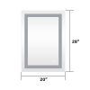 20x28 Inch LED Lighted Bathroom Mirror with 3 Colors Light, Wall Mounted Bathroom Vanity Mirror with Touch Button, Anti-Fog Dimmable Bathroom Mirror (