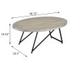 Weathered Grey Oak and Black Oval Coffee Table