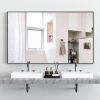 60"x40" Oversized Modern Rectangle Bathroom Mirror with Black Frame Decorative Large Wall Mirrors for Bathroom Living Room Bedroom Vertical or Horizon