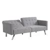 Sofa Bed Convertible Folding Light Grey Lounge Couch Loveseat Sleeper Sofa Armrests Living Room Bedroom Apartment Reading Room