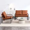 Stylish Two-Seater Sofa Chair with 2 Pillows - Comfortable PU Leather, High-Density Foam - Modern Design, Easy to Clean - Sturdy Metal Frame - Perfect