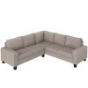 Sectional Corner Sofa L-shape Couch Space Saving with Storage Ottoman &amp; Cup Holders Design for Large Space Dorm Apartment