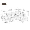 94.88" L-Shaped Corner Sofa Pu Leather Sectional Sofa Couch with Movable Storage Ottomans for Living Room, Blue