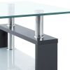 Coffee Table Gray and Transparent 37.4"x21.7"x15.7" Tempered Glass