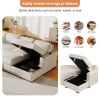 U_Style U-shaped Corduroy Combination Corner Sofa with Storage Lounge Chair, 6-seater Oversized Sofa, With USB interfaces,Suitable for Living Room, Of