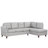 97.2" Modern Linen Fabric Sofa, L-Shape Couch with Chaise Lounge,Sectional Sofa with one Lumbar Pad,Gray