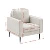 Living Room Upholstered Chair with high-tech Fabric Surface/ Chesterfield Tufted Fabric Sofa Couch, Large-White