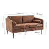 134*71*74cm Hot Stamping Cloth With Pillow Two-seater Surrounding Chair Indoor Two-seater Sofa Brown