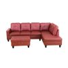 Red Faux Leather 3-Piece Couch Living Room Sofa Set