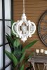 Farmhouse Chandelier, 6-Light Wood Chandelier Pendant Light Fixture with Adjustable Chain for Dining Room Living Room Entryway, Bulb Not Included