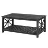 52''W Handcrafted Coffee Table In Front Of The Sofa Or Loveseat For Living Room(Antique Black Color)