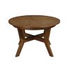 32inch Wood Round Coffee Table for Living Room,Mid Century Farmhouse Circle Wooden Coffee Tables for Apartment, Easy Assembly, Walnut