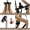 19" Farmhouse Wood Chandelier Light Fixtures