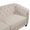 Modern 3-Piece Sofa Sets with Rubber Wood Legs,Velvet Upholstered Couches Sets Including Three Seat Sofa, Loveseat and Single Chair for Living Room Fu