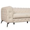 Modern 3-Piece Sofa Sets with Sturdy Metal Legs,Velvet Upholstered Couches Sets Including Three Seat Sofa, Loveseat and Single Chair for Living Room F