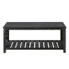 52''W Handcrafted Coffee Table In Front Of The Sofa Or Loveseat For Living Room(Antique Black Color)