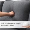 [VIDEO provided] [New] 114.2" Upholstered Sofa with Console, 2 Cupholders and 2 USB Ports Wired or Wirelessly Charged, Modern Linen Fabric Couches wit