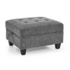 U shape Modular Sectional Sofa,DIY Combination,includes Seven Single Chair, Four Corner and One Ottoman,Grey