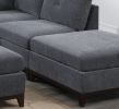 Ash Grey Chenille Fabric Modular Sectional 6pc Set Living Room Furniture Corner L-Sectional Couch 2x Corner Wedge 2x Armless Chairs and 2x Ottomans Tu