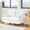 2 Seater Sofa Velvet Couches for Living Room, Sofas for Living Room Furniture Sets Chesterfield Sofa Loveseat Couch Chair for Living Room, Office (Whi