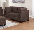 Modular Sofa Set 6pc Set Living Room Furniture Sofa Loveseat Tufted Couch Nail heads Black Coffee Linen Like Fabric 4x Corner Wedge 1x Armless Chair a