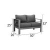 Comfortable Couch Grey Patio Outdoor Double Small Sleeper Sofa Furniture With Aluminum Frame