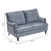 2 Seater Sofa Velvet Couches for Living Room, Sofas for Living Room Furniture Sets Chesterfield Sofa Loveseat Couch Chair for Living Room, Office (Gre