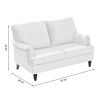 2 Seater Sofa Velvet Couches for Living Room, Sofas for Living Room Furniture Sets Chesterfield Sofa Loveseat Couch Chair for Living Room, Office (Whi