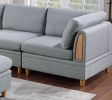 Living Room Furniture 6pc Modular Sectional Set Light Grey Dorris Fabric Couch 2x Corner Wedges 3x Armless Chairs And 1x Ottoman