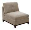 Camel Chenille Fabric Modular Sectional 6pc Set Living Room Furniture Corner L-Sectional Couch 2x Corner Wedge 2x Armless Chairs and 2x Ottomans Tufte